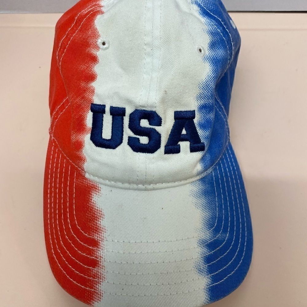 Mighty fine USA red white and blue adjustable hat